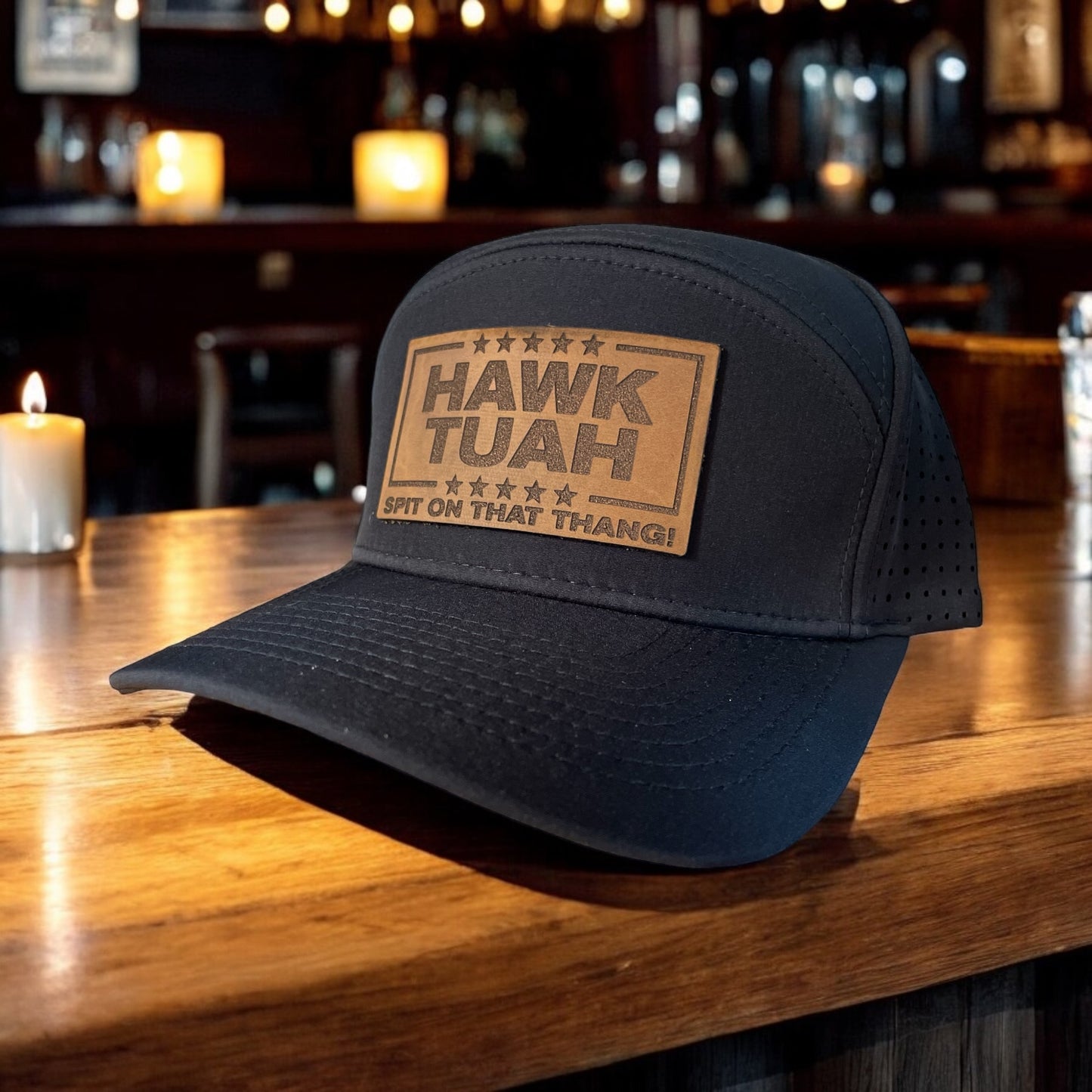 Leather Patch Hats - HCD 7 PANEL WATERPROOF